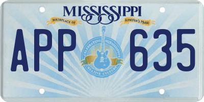 MS license plate APP635