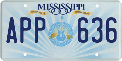 MS license plate APP636
