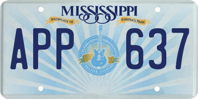MS license plate APP637