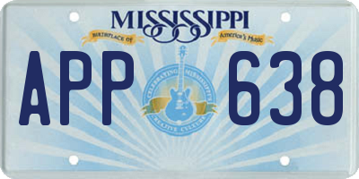 MS license plate APP638