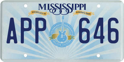 MS license plate APP646