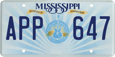 MS license plate APP647