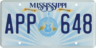 MS license plate APP648