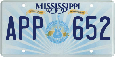 MS license plate APP652