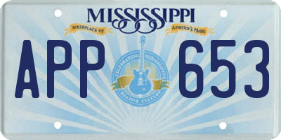 MS license plate APP653