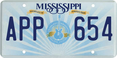 MS license plate APP654