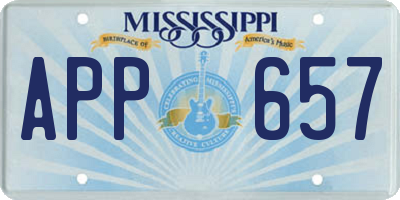 MS license plate APP657