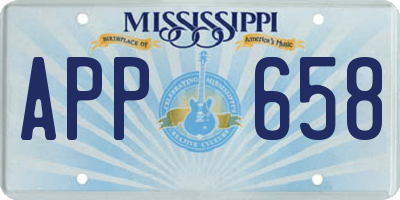MS license plate APP658