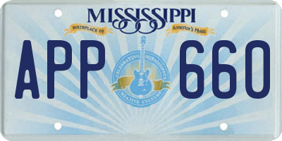MS license plate APP660