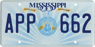 MS license plate APP662