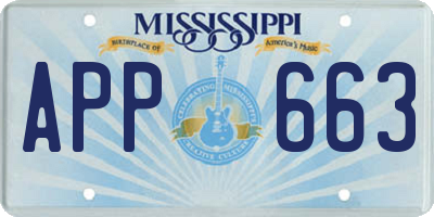 MS license plate APP663