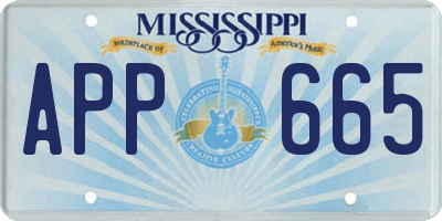 MS license plate APP665