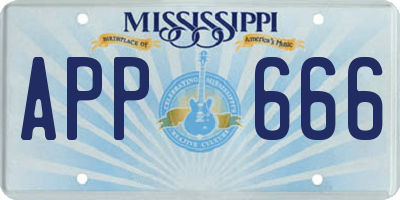 MS license plate APP666