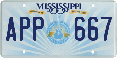 MS license plate APP667