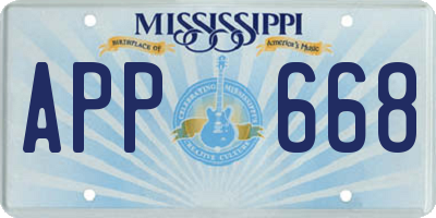 MS license plate APP668