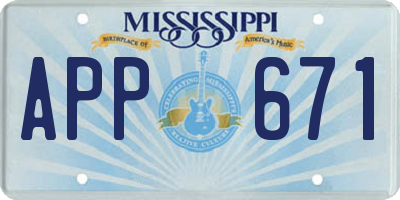 MS license plate APP671