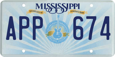 MS license plate APP674