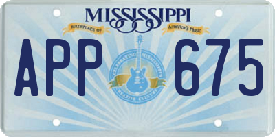 MS license plate APP675