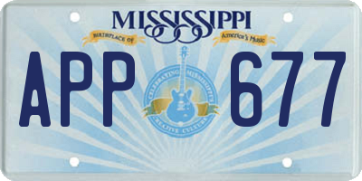 MS license plate APP677