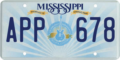 MS license plate APP678