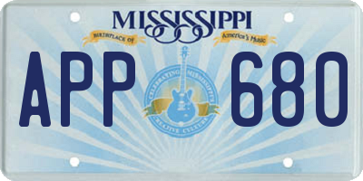 MS license plate APP680