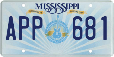 MS license plate APP681