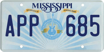 MS license plate APP685