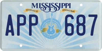 MS license plate APP687