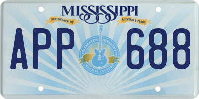 MS license plate APP688