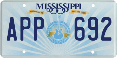 MS license plate APP692