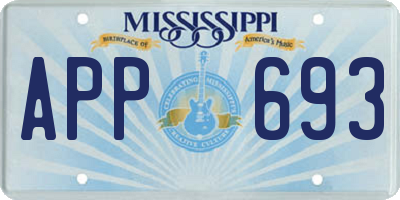 MS license plate APP693