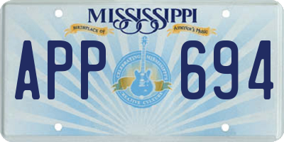 MS license plate APP694