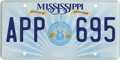 MS license plate APP695