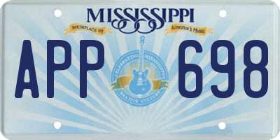 MS license plate APP698