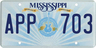 MS license plate APP703