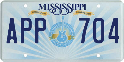 MS license plate APP704