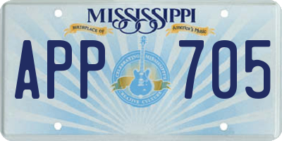 MS license plate APP705