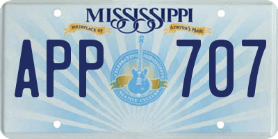 MS license plate APP707