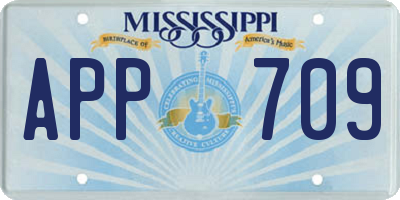 MS license plate APP709