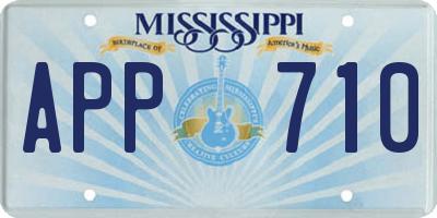 MS license plate APP710