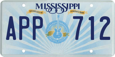 MS license plate APP712