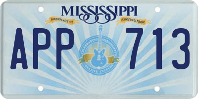 MS license plate APP713