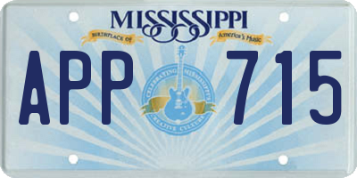 MS license plate APP715