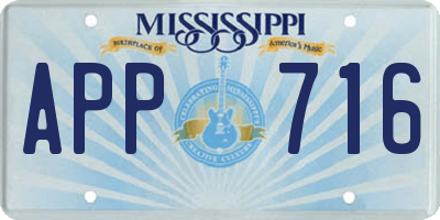 MS license plate APP716