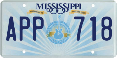 MS license plate APP718