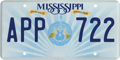 MS license plate APP722