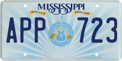 MS license plate APP723