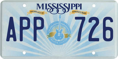 MS license plate APP726