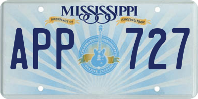 MS license plate APP727