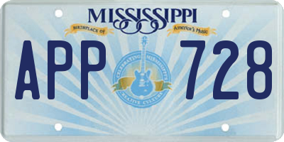 MS license plate APP728